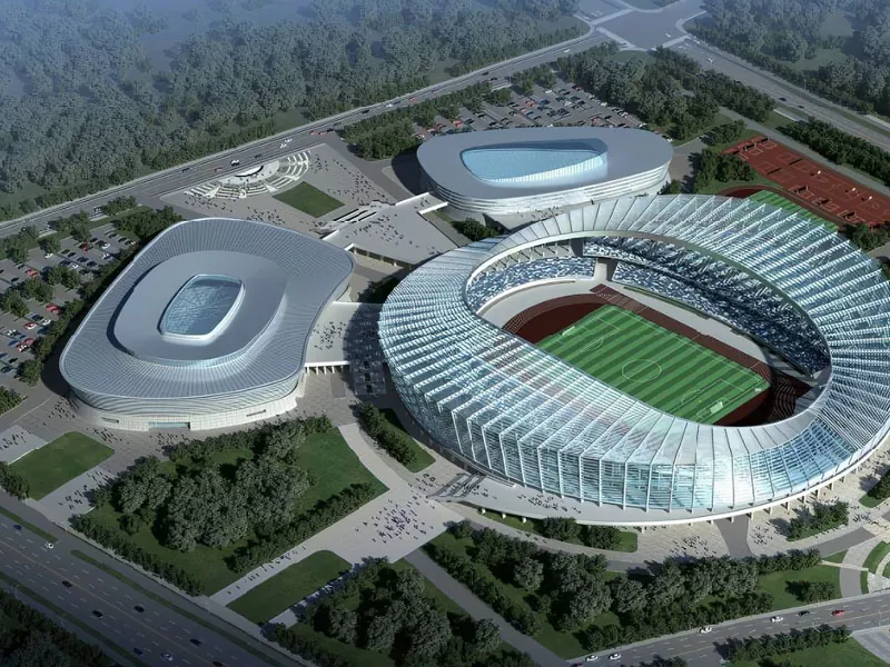 Стальная конструкция для спортивного центра комплекса